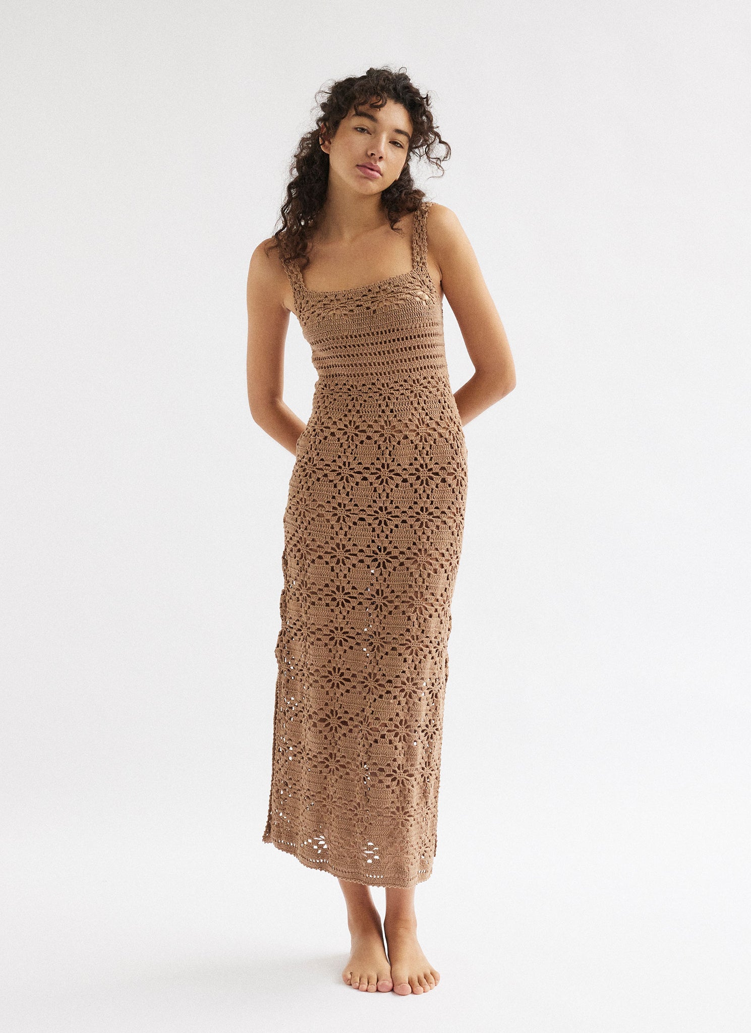 EDITH MIDI DRESS SANDALWOOD