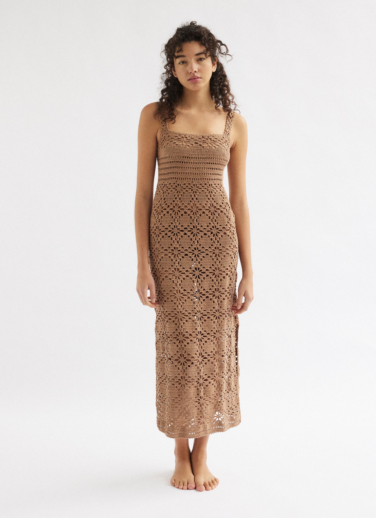 EDITH MIDI DRESS SANDALWOOD